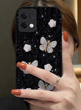 高级名媛细闪适用OPPOReno13手机壳网红9全包10硅胶8+保护套6防摔9+外壳4se新品4新款7小众13夏天3元气版女款
