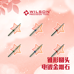 WILSON惠而顺锥形圆头电镀金刚石俄式前置处理磨头-美甲磨头