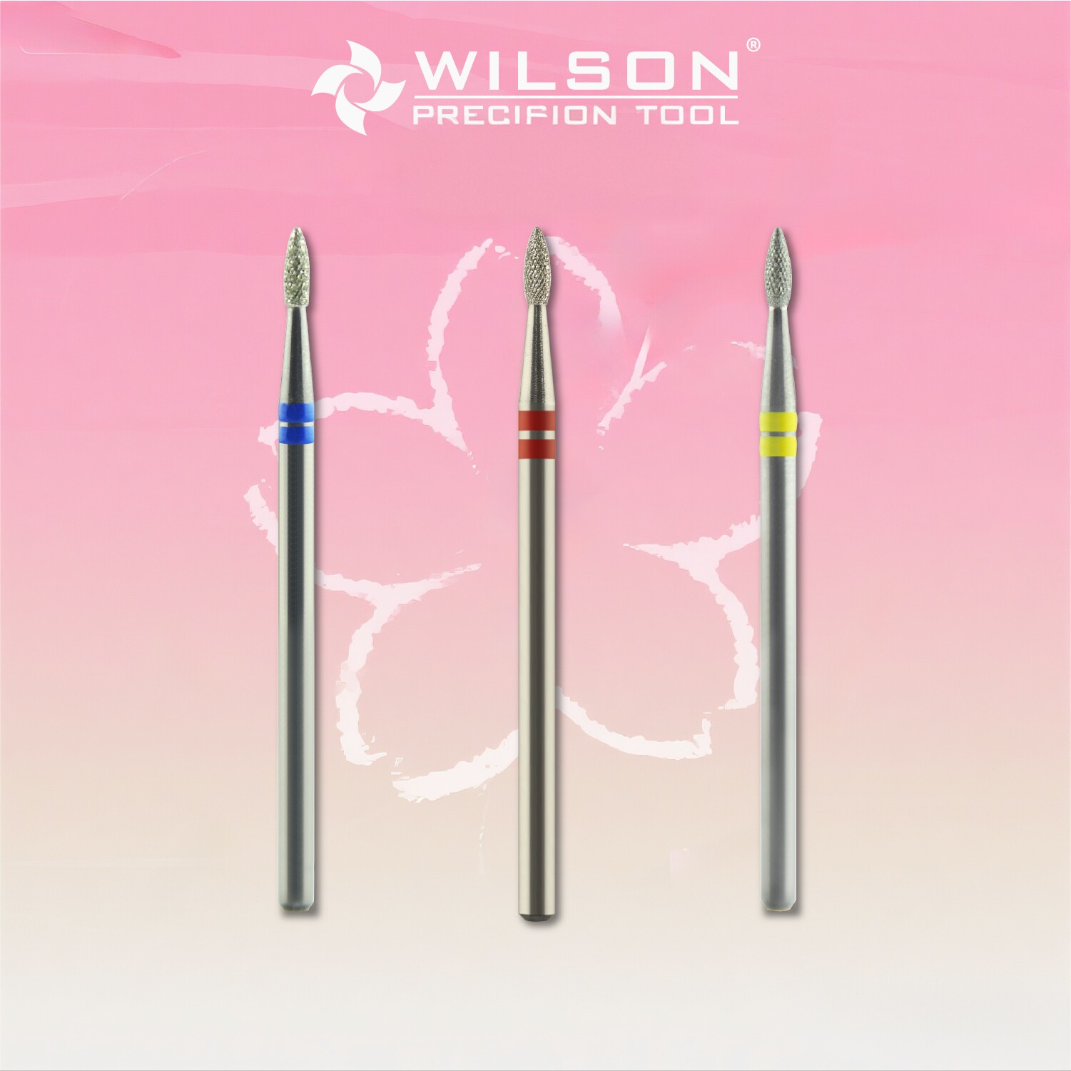 WILSON惠而顺1.8mm钻石齿火炬电镀金刚石俄式前置美甲磨头