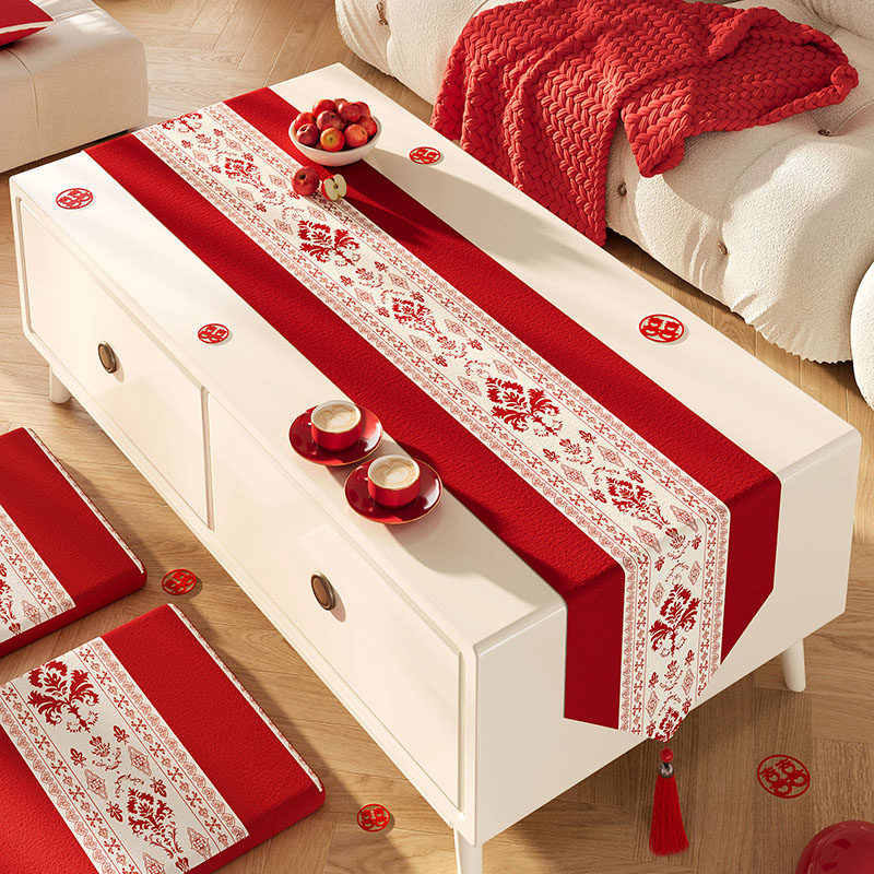 结婚喜字桌旗婚礼喜事长条台布红色喜庆装饰布置婚房餐桌茶几盖布,居家布艺,桌旗,淘宝优惠券,粉丝福利购,淘宝优惠卷
