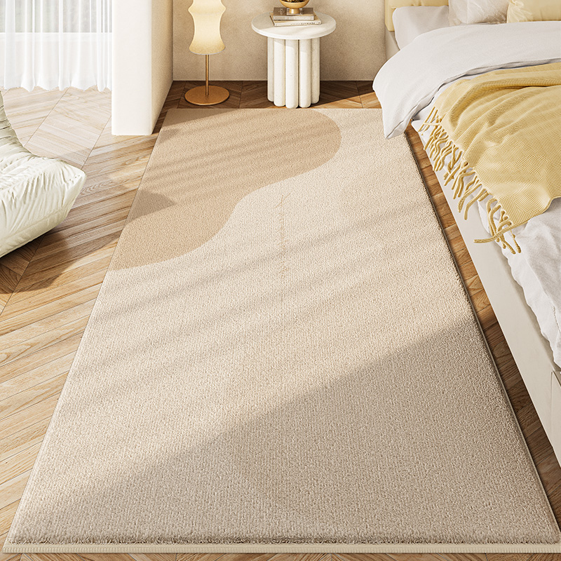 卧室床边地毯轻奢高级感长方形防滑脚垫客厅房间彷羊绒可机洗地垫