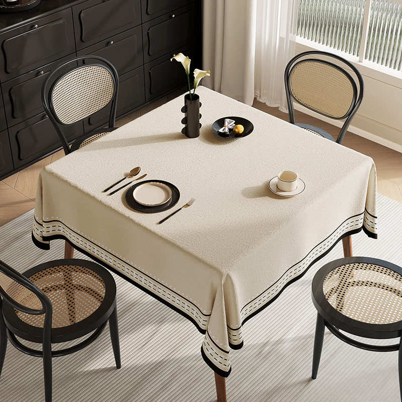 轻奢正方形桌布布艺客厅家用四方桌餐桌布高级感防水防烫茶几台布,居家布艺,桌布,淘宝优惠券,粉丝福利购,淘宝优惠卷