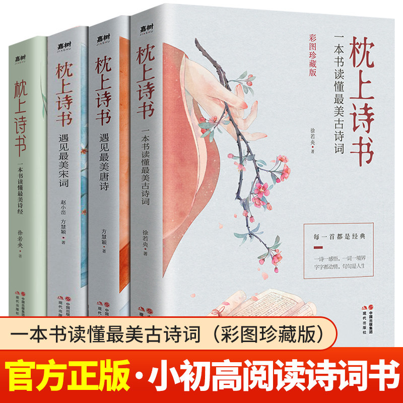 正版 枕上诗书系列 全4册 枕上诗书+遇见美宋词+遇见美唐诗+他们有才亦有爱 一诗一词一故事中国诗词大会诗经李清照苏东坡经典诗词