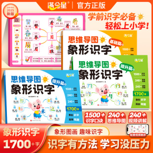 识字书幼儿认字幼儿园儿童大班学前班宝宝早教启蒙幼小衔接3到6岁益智看图形象识字注音版 满分星2025新版 思维导图象形识字1700字