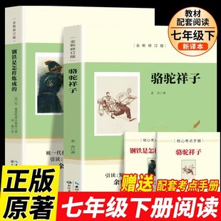 初中课外阅读书籍出版 骆驼祥子和钢铁是怎样炼成 课外书名著书目海底两万里人民人教版 原著老舍初一下册 社教育 七年级必读正版