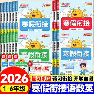 2026新版阳光同学寒假衔接天天练一二三四五六年级上册下册人教版小学一本寒假衔接数学口算速算练习册计算题强化训练阅读练字帖