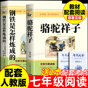 课外书初一课外阅读书籍配套人教版 骆驼祥子和钢铁是怎样炼成 七年级下册必读正版 原著完整版 名著老舍朝花夕拾西游记初中生 正版