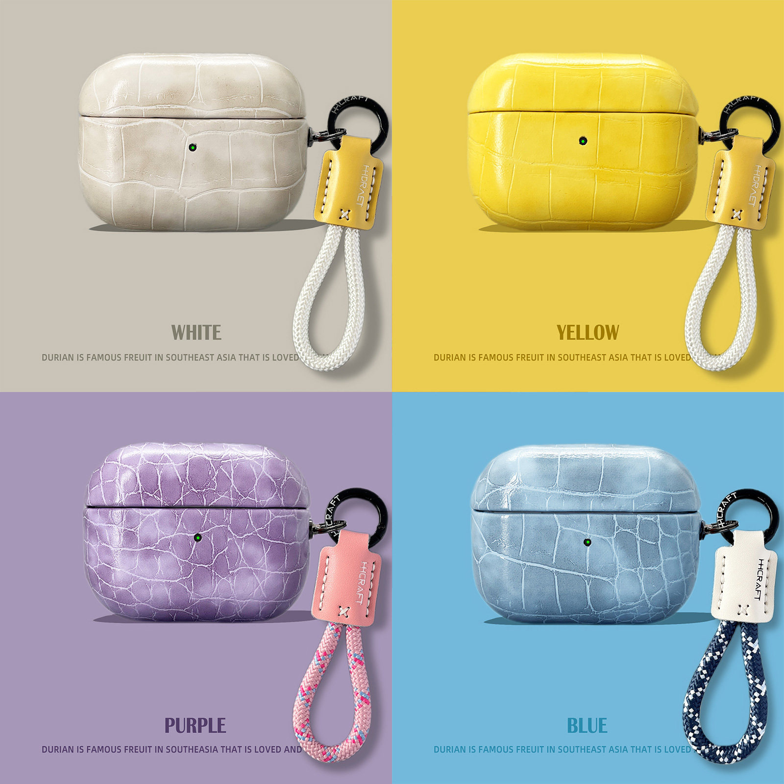 糖果色鳄鱼皮纹适用airpodspro3保护套1/2代苹果无线蓝牙耳机壳AirPods4防摔盒新款Pro三代高级小众壳5代