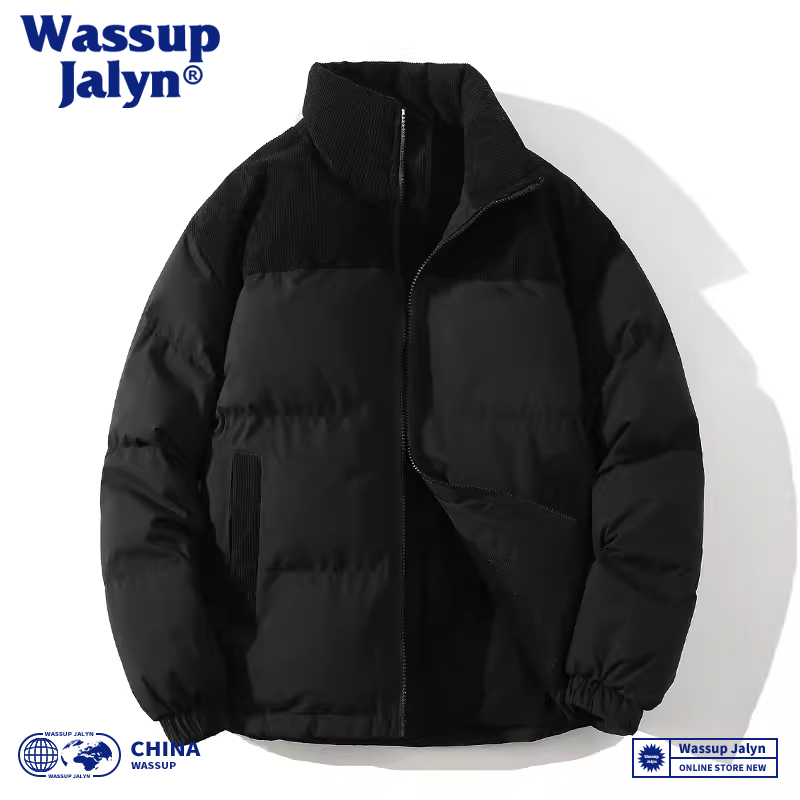 WASSUP JALYN秋冬季立领棉服男宽松潮牌加厚外套情侣保暖棉衣棉袄