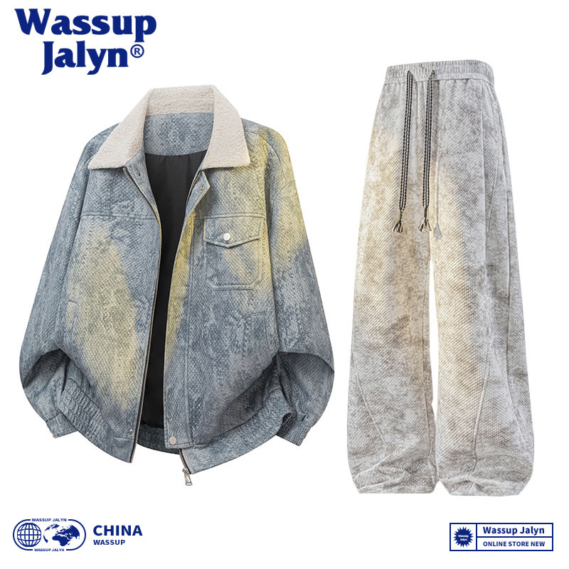 WASSUPJALYN复古翻领休闲套装