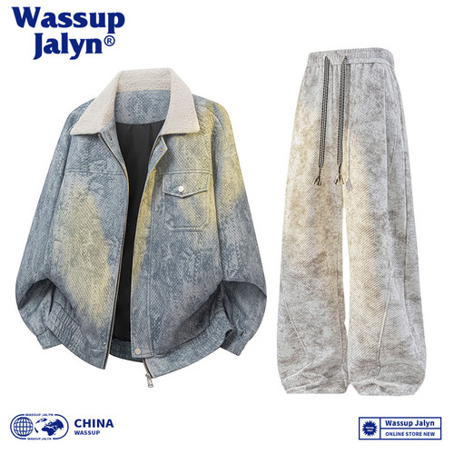 WASSUPJALYN复古翻领休闲套装