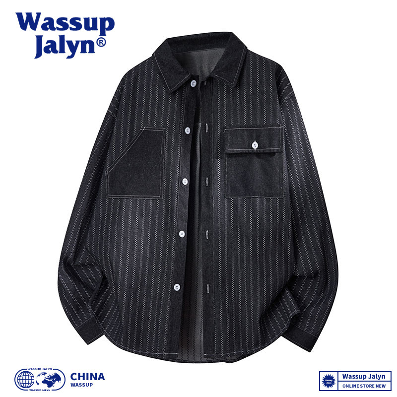 WASSUPJALYN美式牛仔工装衬衫