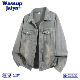 WASSUP JALYN美式复古水洗牛仔外套男士春秋休闲宽松高街工装夹克