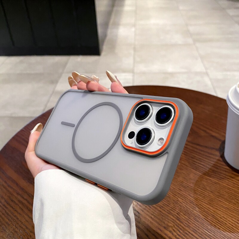 适用苹果16promax手机壳新款iPhone15Pro高级感磁吸外壳14pro肤感磨砂简约ip13全包防摔12撞色保护套11创意