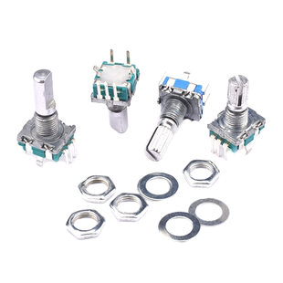 EC11旋转编码器数字电位器编码开关5脚带开关15/20mm梅花半轴