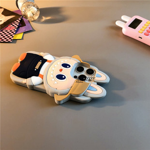 牛仔戴帽适用苹果16手机壳磨砂14Pro液态硅胶15pro卡通13高级感iPhone15防摔新款 12全包16promax男女