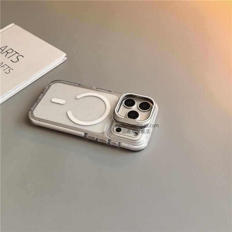 白透闪粉磁吸适用苹果17手机壳透明16Pro硬15pro简约16高级感iPhone15防摔14新款17Pro全包16promax男女13