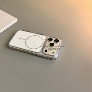 白色莱卡磁吸适用苹果17手机壳透明16Pro磨砂15pro简约16高级感iPhone15防摔14新款 17Pro全包16promax男女13