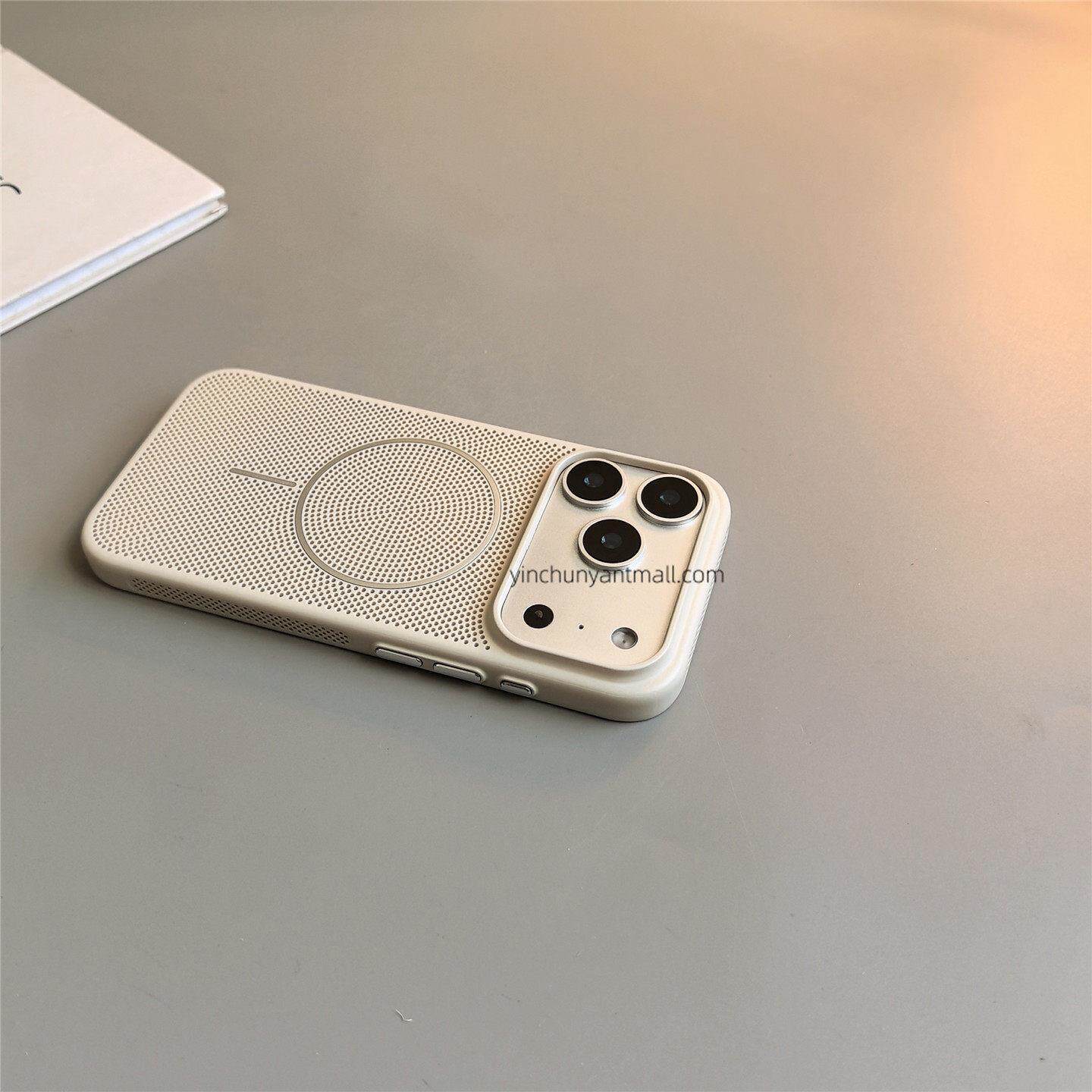 锋岩白磁吸散热适用苹果17手机壳硬壳17Promax磨砂15pro简约16高级感iPhone15防摔14新款全包16pro男女超好看