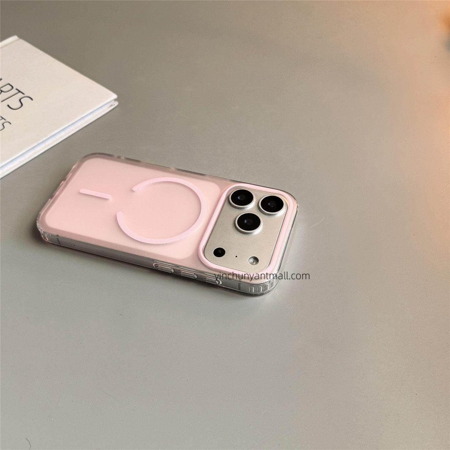 砂粉细圈磁吸适用苹果17手机壳16Pro透明半软15pro简约16高级感iPhone15防摔14新款17pro全包16promax男女