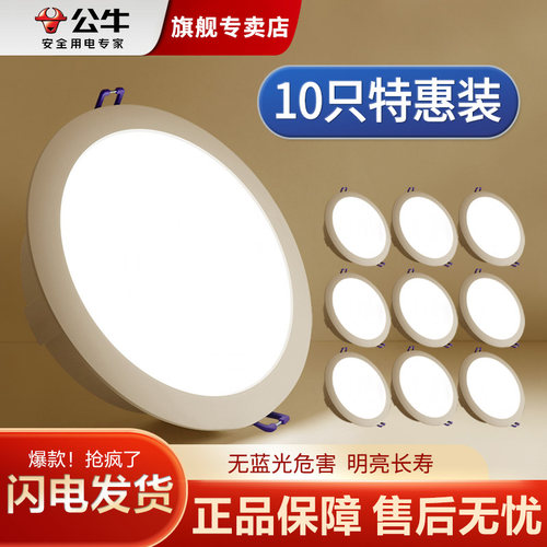 多只装客厅led筒灯射灯公牛