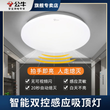 公牛感应led自动声光控楼道楼梯人体智能家用玄关走廊过道吸顶灯