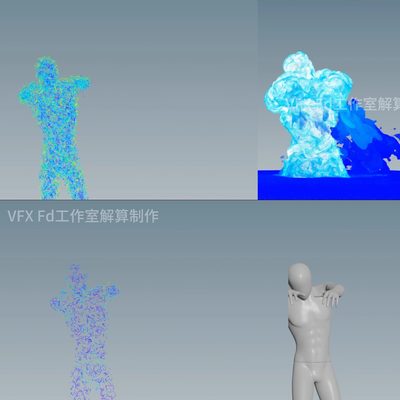 Houdini20用涡旋vel速度场驱动解算水人汇聚  自动发货