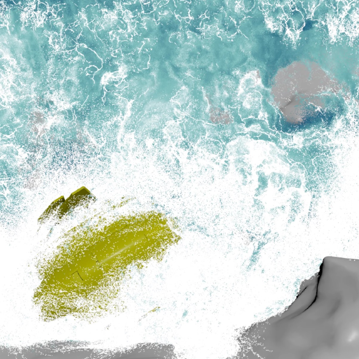 houdini20海浪拍打礁石岸边解算工程文件 含渲染 xpu 自动发货