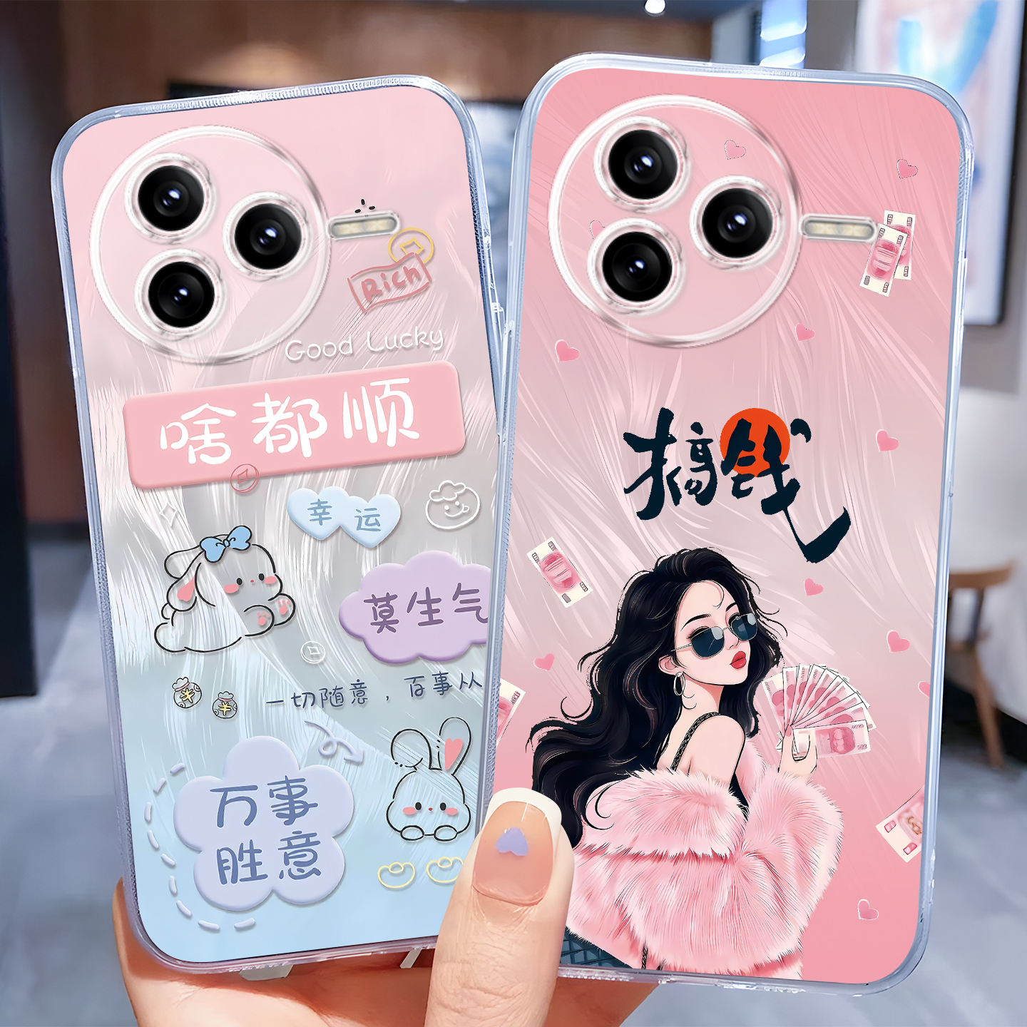 适用于红米K80简约彩绘透明软壳