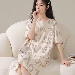 短 t夏天睡衣女款 纯棉2023新款 夏季 睡裙高中学生家居服小个子薄款
