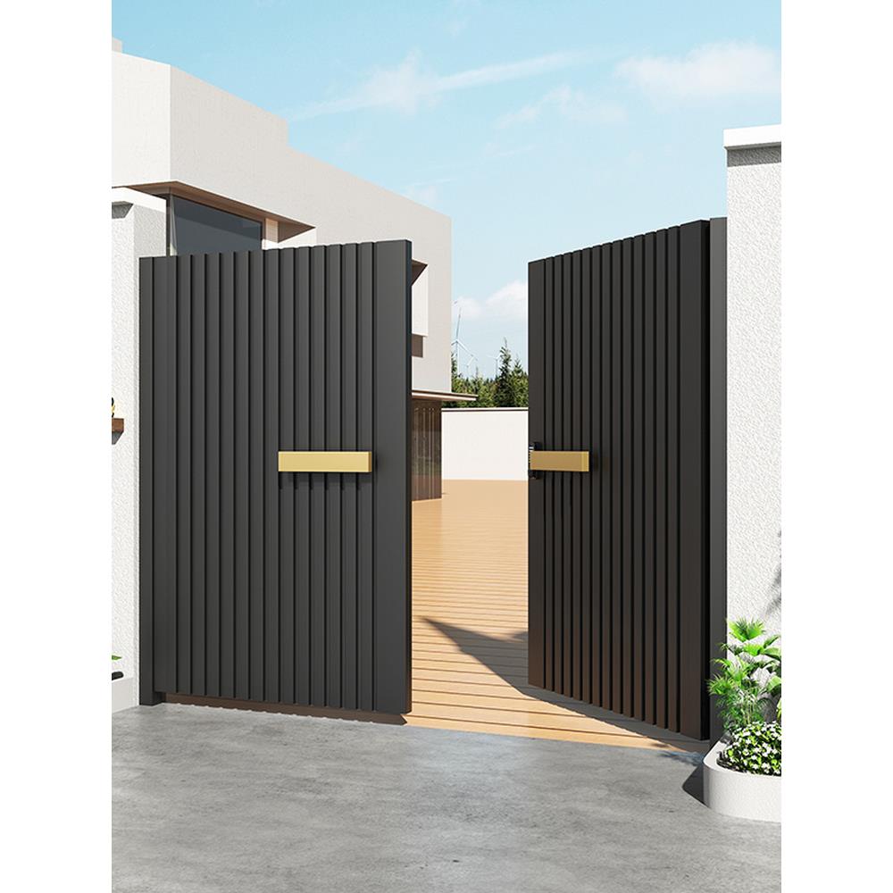 别墅庭院大门铝合金铁艺双开门子母门自建庭院门入户院子门花园门