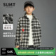 男女童黑白格加厚羊毛休闲衬衣 新款 suntomorrow儿童衬衫 2025冬装