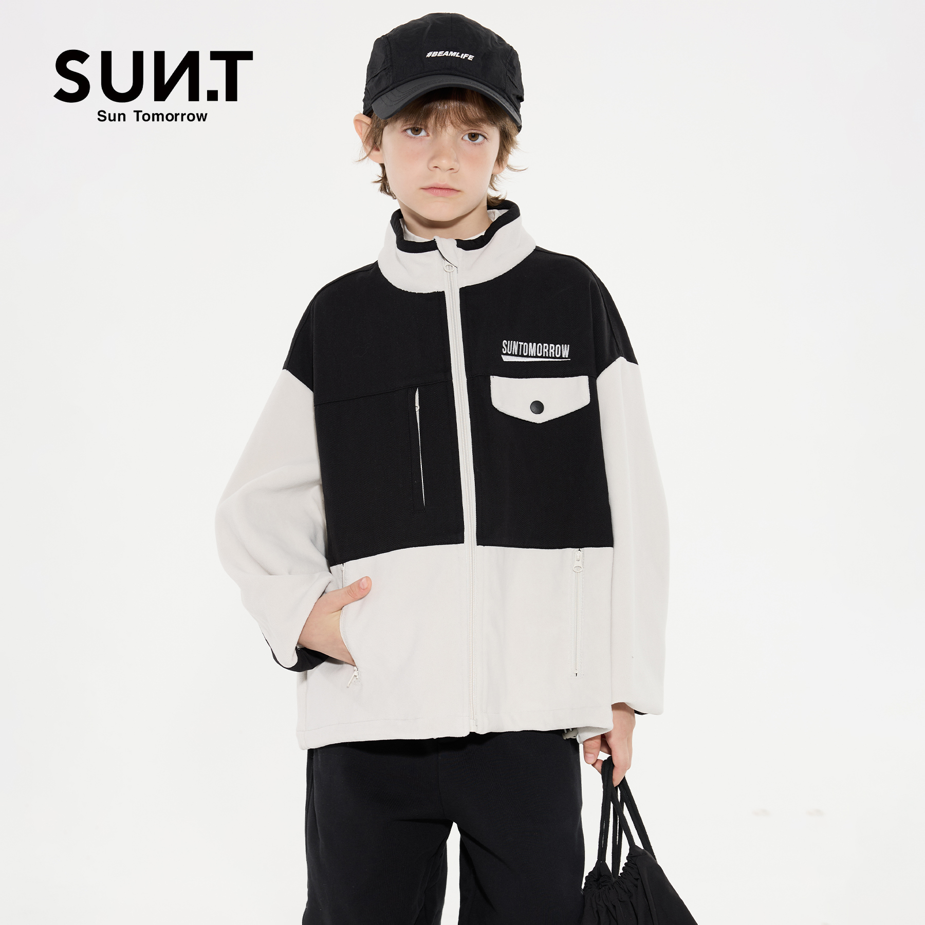suntomorrow男童外套2025秋装新款拼色休闲棒球服中大童男孩上衣