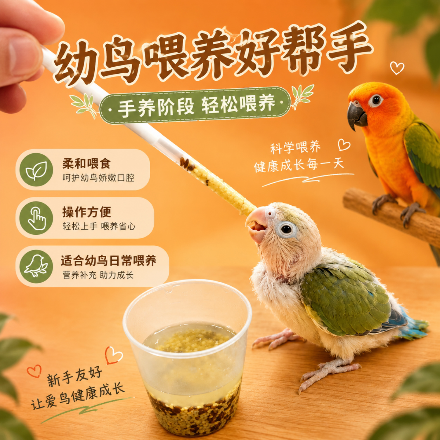 幼鸟手养蛋小米喂食器图片