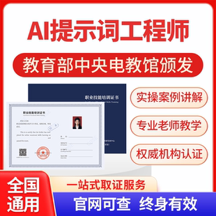 AI提示词工程师考试报名大数据分析师高级证书培训青少年编程指导