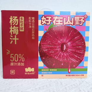 好在山野杨梅汁260ml*10瓶果汁饮料酸梅汤夏日饮品配料表干净冰镇