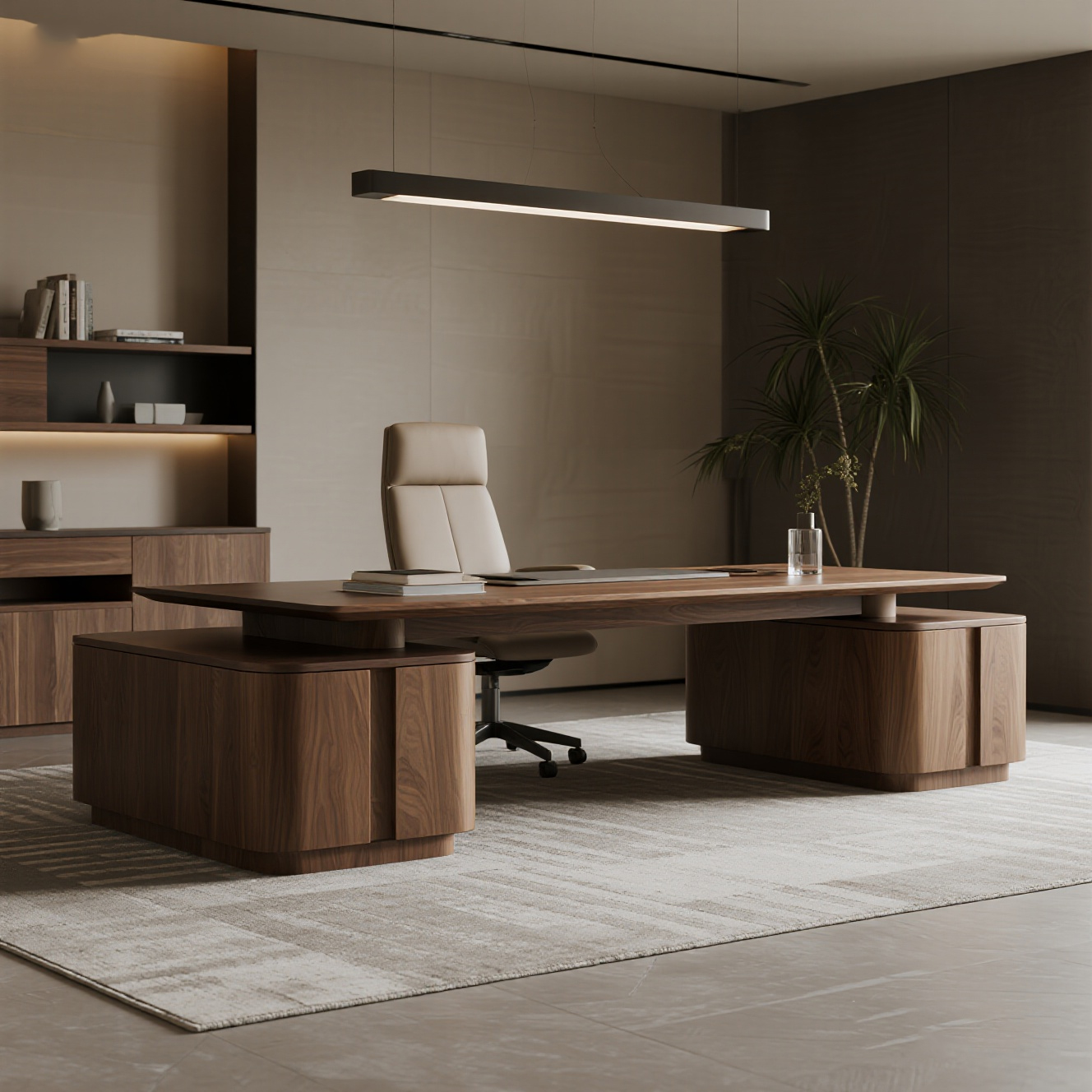 新中式高端轻奢大班台