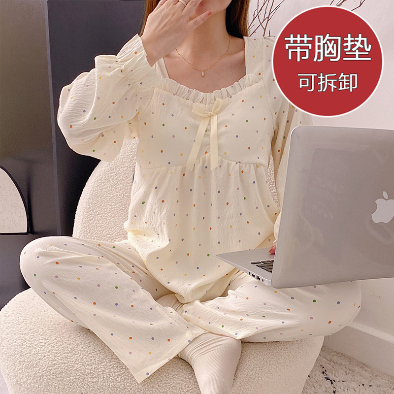 棉纱大码200斤甜美公主风家居服