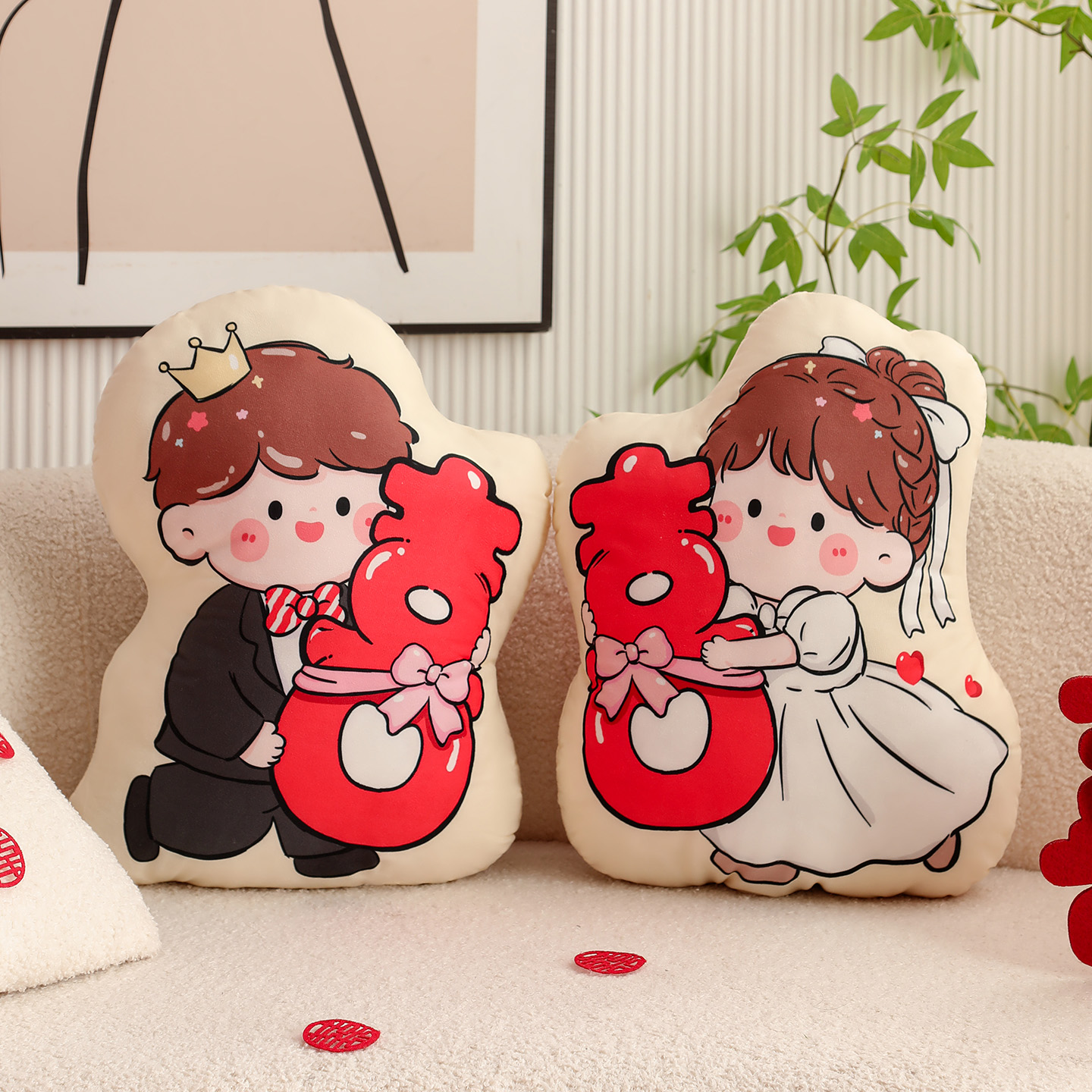 结婚压床娃娃抱枕陪嫁婚庆公仔