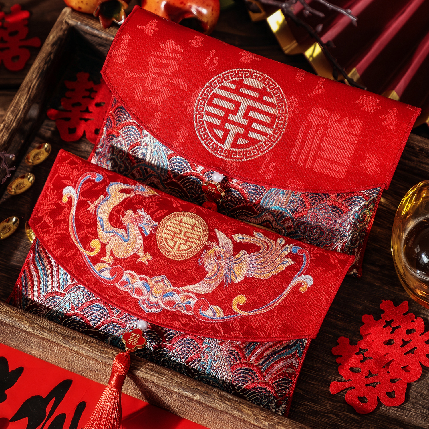 2025新款布艺红包一对结婚专用