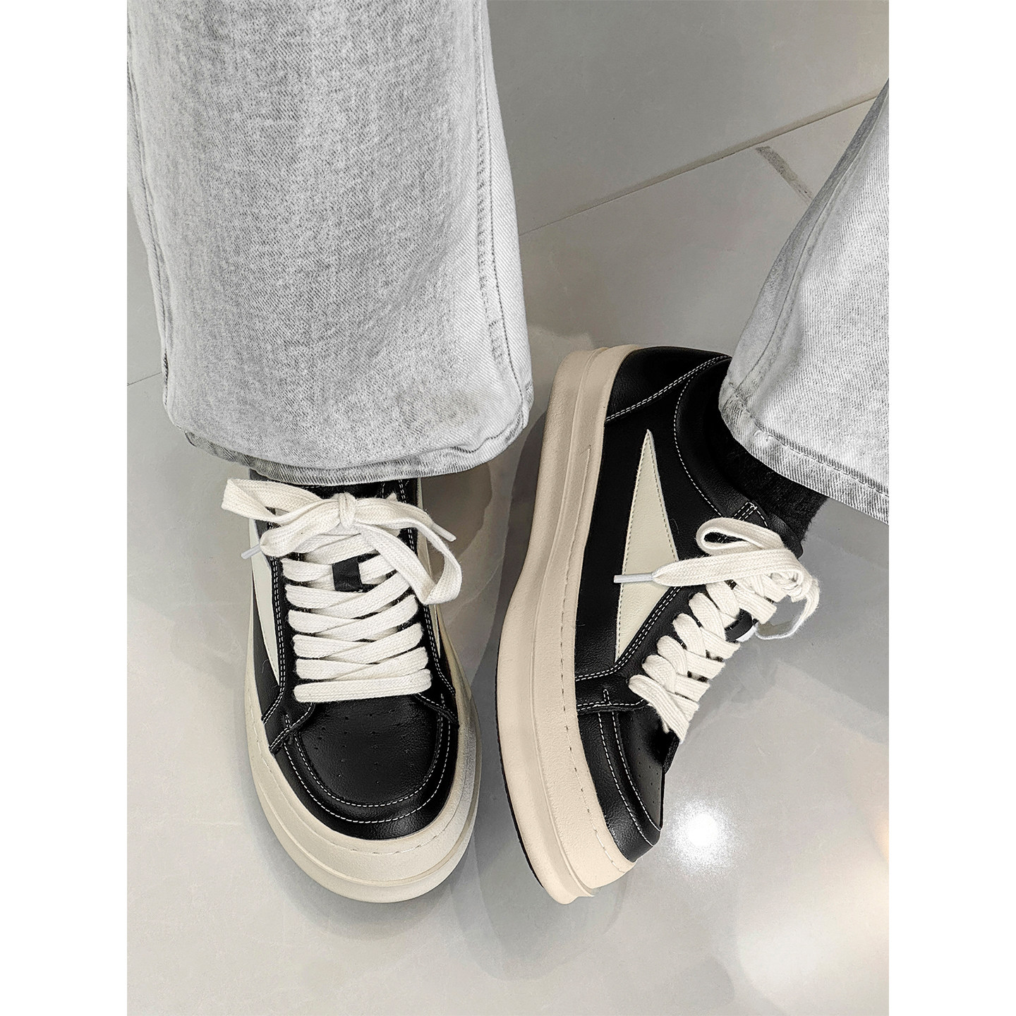 猫七寻鞋子男鞋2026新款厚底百搭潮鞋潮牌高级感休闲鞋ro板鞋男款