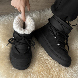 厚底雪地靴男款冬季防滑东北零下40度防寒鞋防水加绒加厚高帮棉鞋