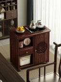 实木移动茶水柜烧水壶一体边几置物架新中式 家用客厅沙发侧边柜子