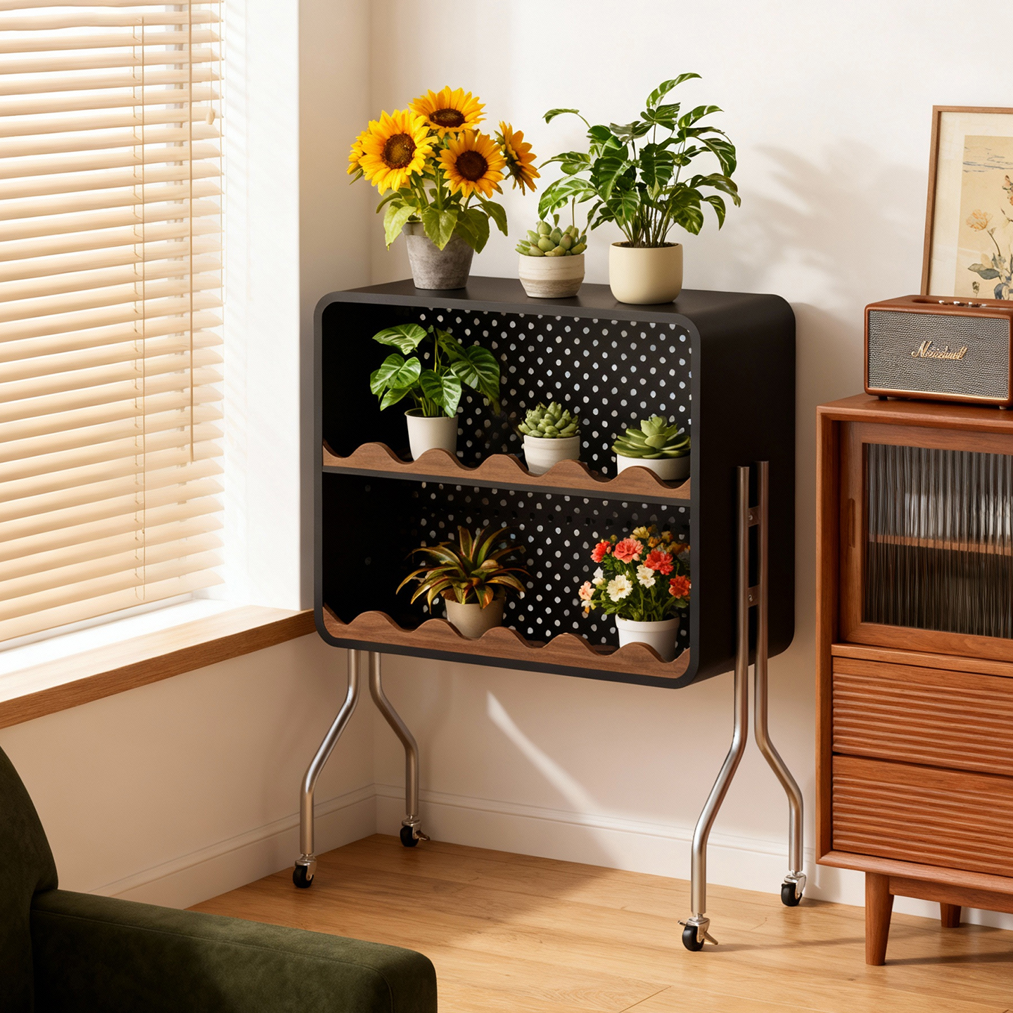 阳台花架可移动多层铁艺花盆架子