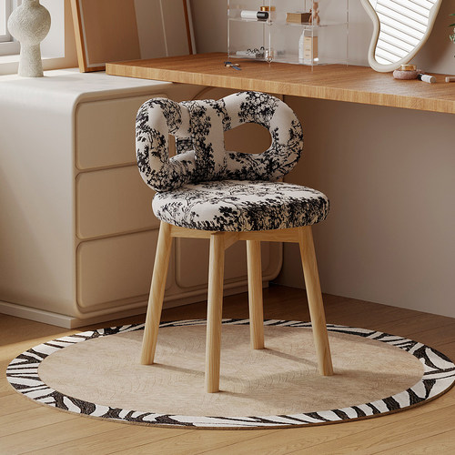 祖赛复古风蝴蝶结靠背梳妆台椅子