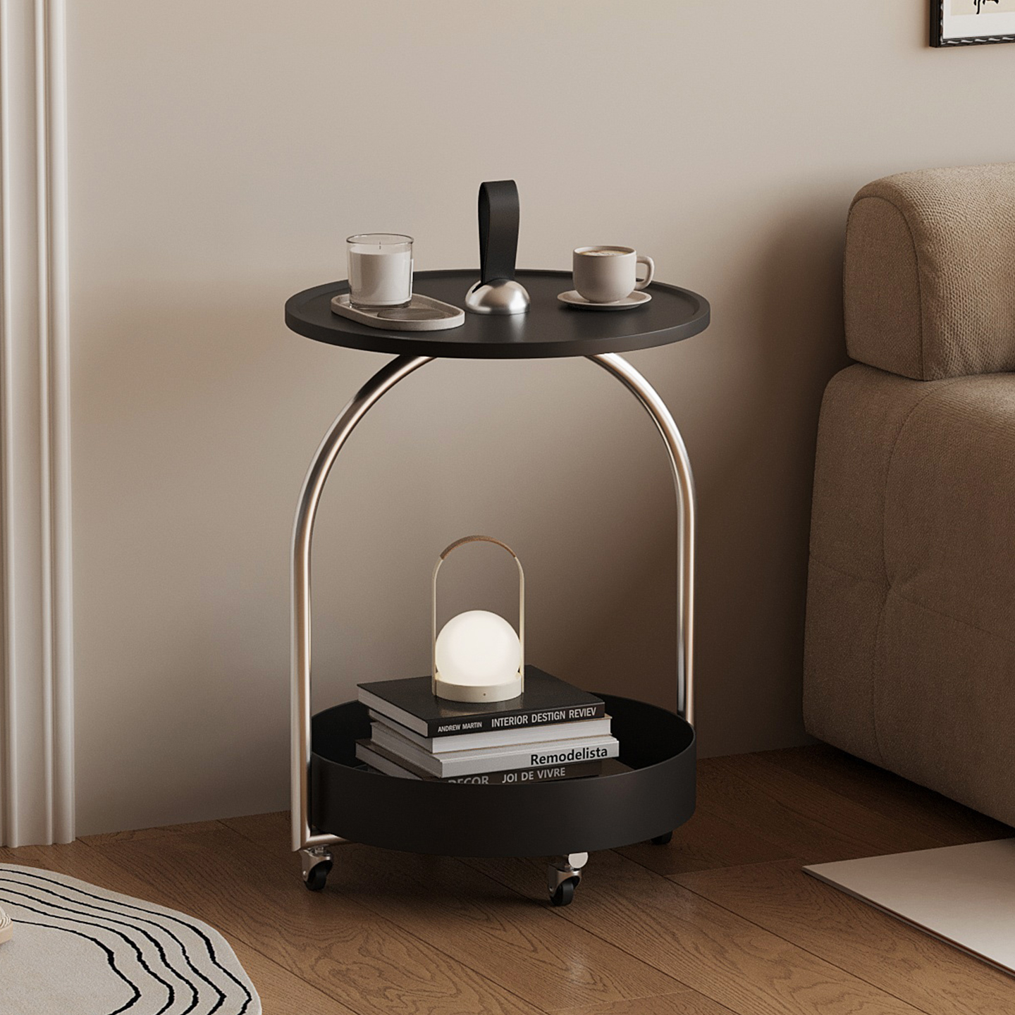 中古风沙发边几可移动小茶几