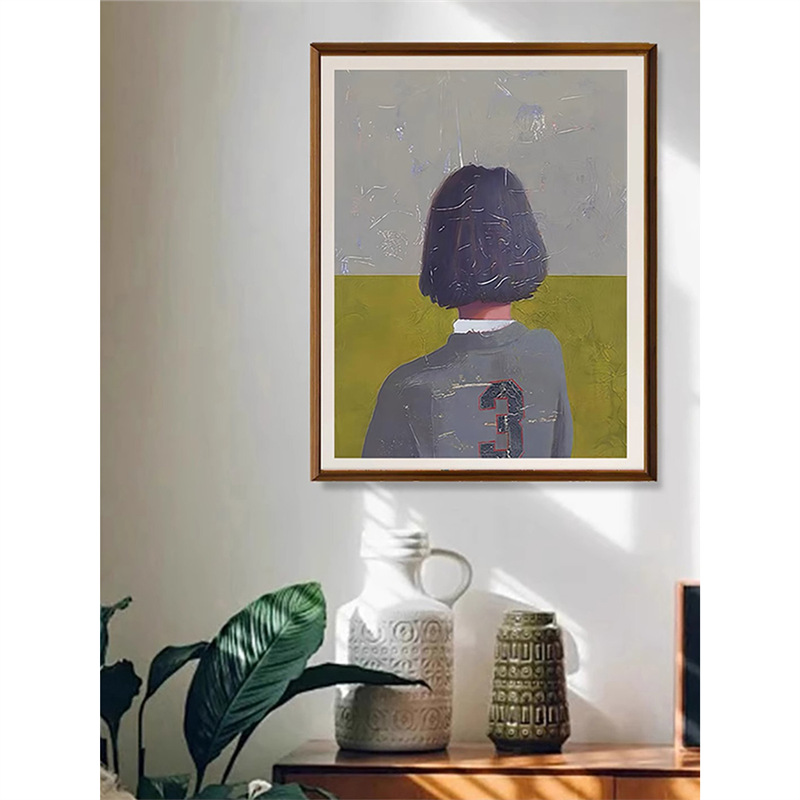 《背影》客厅装饰画中古风小众复古别墅酒店民宿卧室玄关餐厅挂画图片