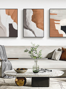 现代简约抽象装饰画橙色色彩油画客厅背景墙画大气壁画厂家