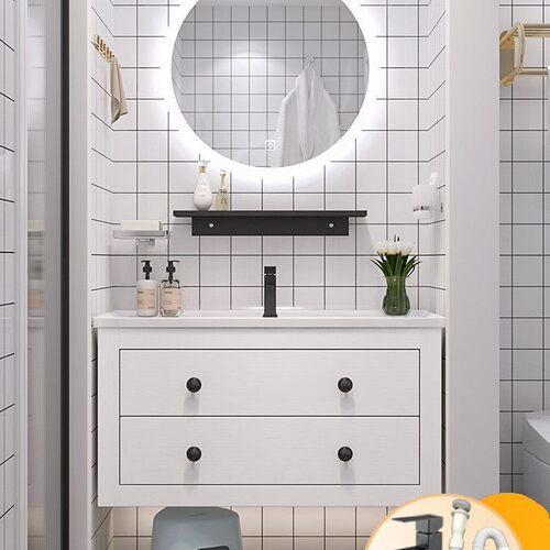 一体陶瓷盆一体陶瓷浴室柜组合