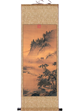 丝绸画宋代名家绢画山水画